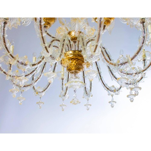 Italians Ca'rezzonico Chandelier, in the Seguso Style, circa 1950s