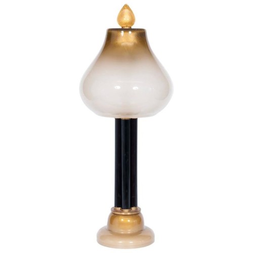Italian Table Lamp in Murano Glass Straw-Yellow and 24-Karat Gold