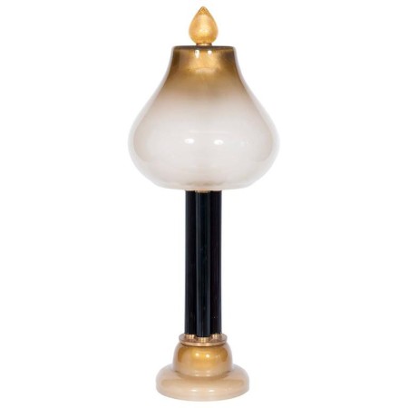 Italian Table Lamp in Murano Glass Straw-Yellow and 24-Karat Gold