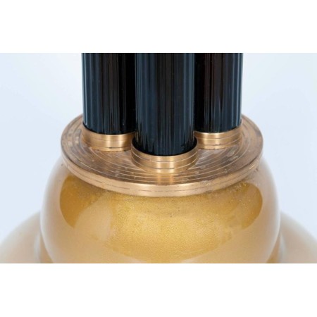 Italian Table Lamp in Murano Glass Straw-Yellow and 24-Karat Gold