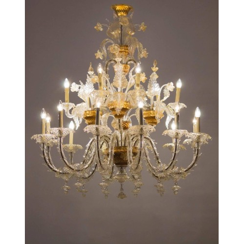 Italians Ca'rezzonico Chandelier, in the Seguso Style, circa 1950s