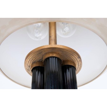 Italian Table Lamp in Murano Glass Straw-Yellow and 24-Karat Gold