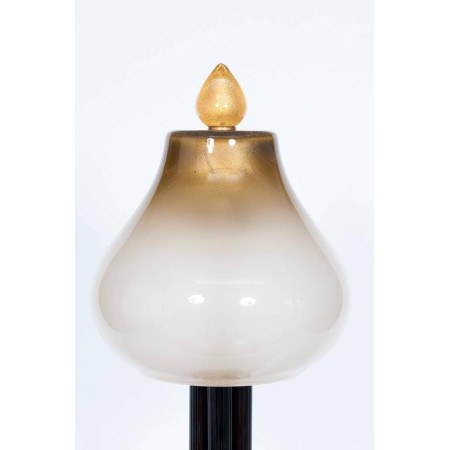 Italian Table Lamp in Murano Glass Straw-Yellow and 24-Karat Gold