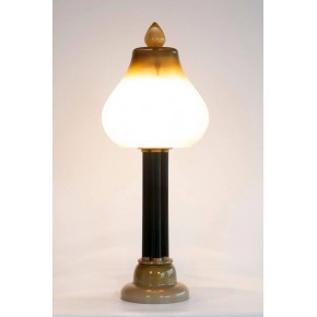 Italian Table Lamp in Murano Glass Straw-Yellow and 24-Karat Gold