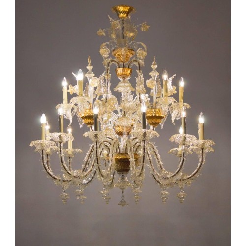 Italians Ca'rezzonico Chandelier, in the Seguso Style, circa 1950s