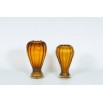 Pair of Italian Vases in Murano Glass Amber and Gold, 1990s