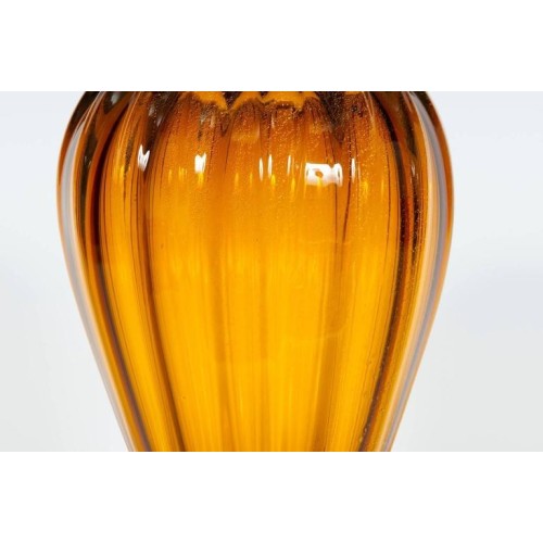 Pair of Italian Vases in Murano Glass Amber and Gold, 1990s