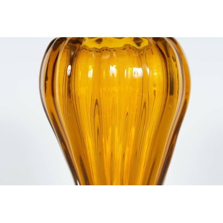 Pair of Italian Vases in Murano Glass Amber and Gold, 1990s