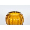 Pair of Italian Vases in Murano Glass Amber and Gold, 1990s