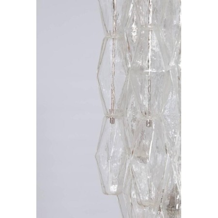 Italian Modern Chandelier in Transparent Murano Glass, Venini, 1960s