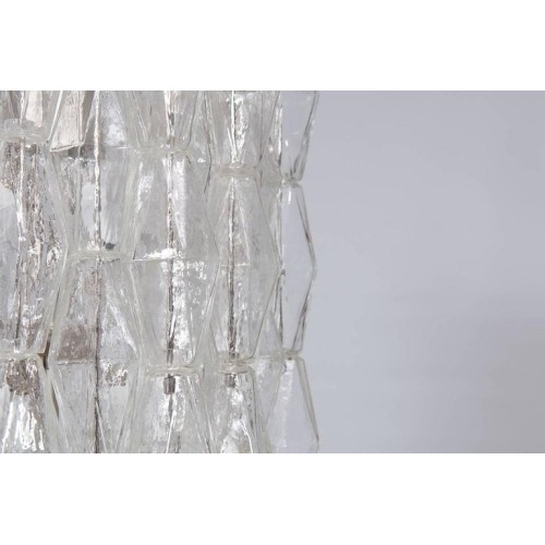 Italian Modern Chandelier in Transparent Murano Glass, Venini, 1960s