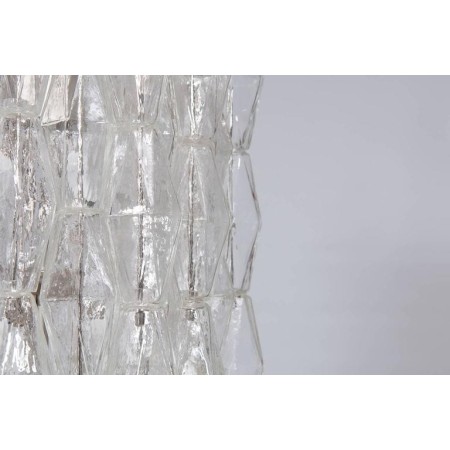 Italian Modern Chandelier in Transparent Murano Glass, Venini, 1960s