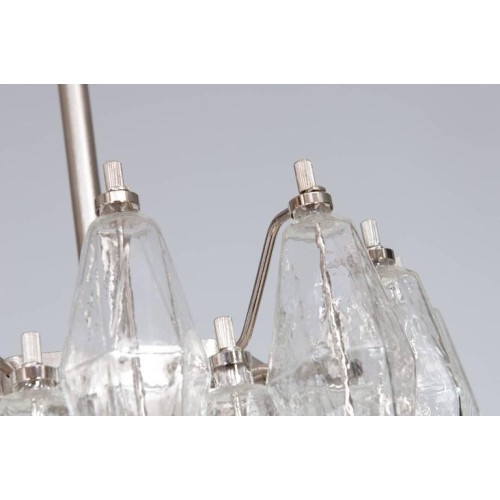 Italian Modern Chandelier in Transparent Murano Glass, Venini, 1960s