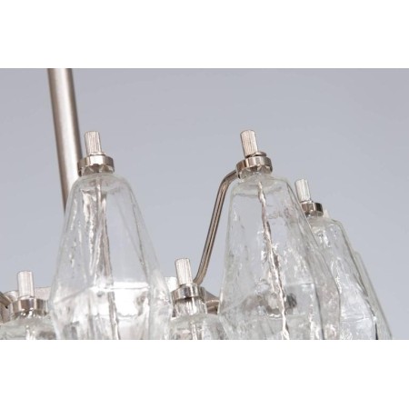 Italian Modern Chandelier in Transparent Murano Glass, Venini, 1960s