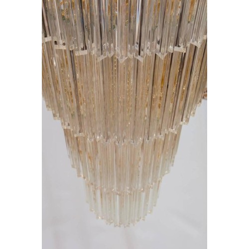 Italian Chandelier in Murano Glass, Transparent, 24-karat Gold, Limited Edition