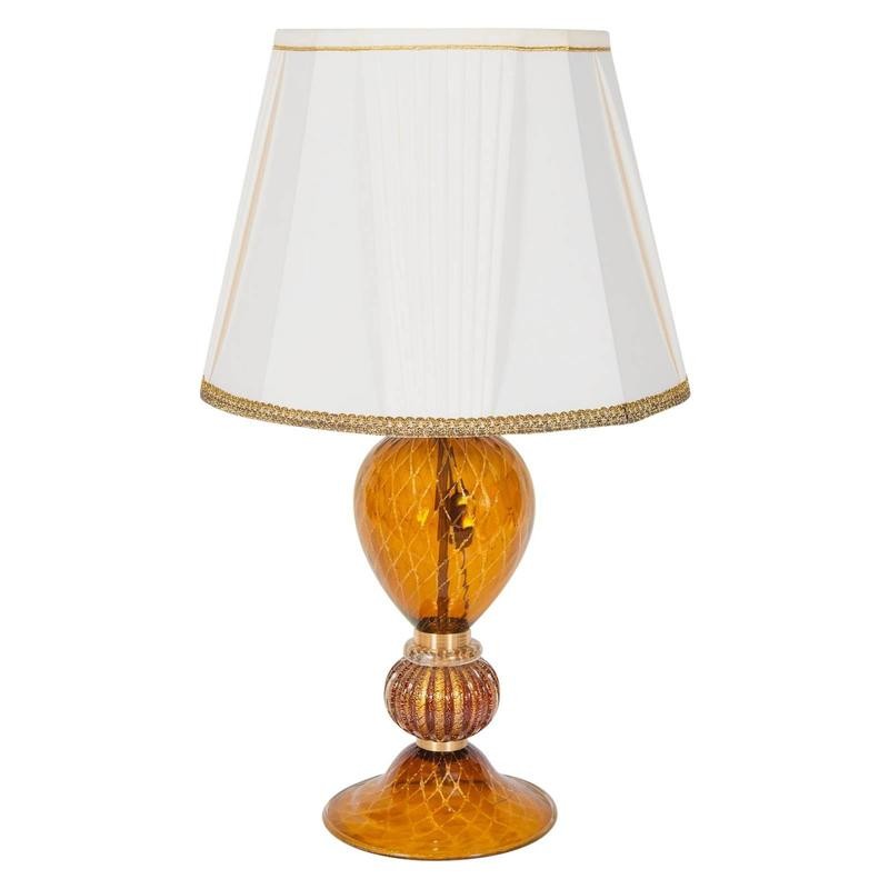 Italian Table Lamp In Murano Glass, Italian Murano Glass Table Lamps
