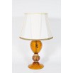Italian Table Lamp in Murano Glass Amber and 24-Karat Gold, 1980s