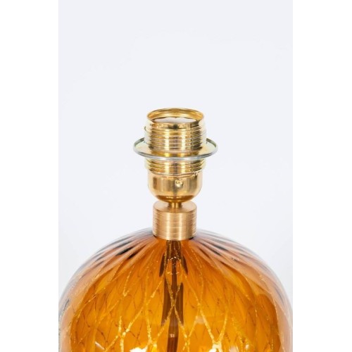 Italian Table Lamp in Murano Glass Amber and 24-Karat Gold, 1980s
