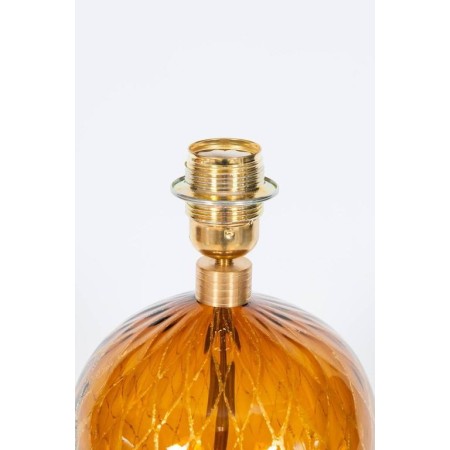 Italian Table Lamp in Murano Glass Amber and 24-Karat Gold, 1980s