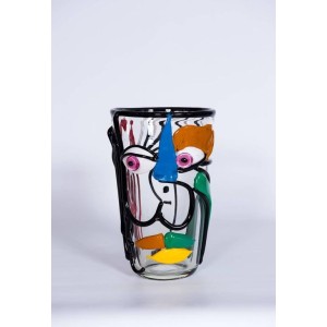 Italian Vase in Murano Glass Multi-Color, Picasso Style Cenedese, circa 1970s 2