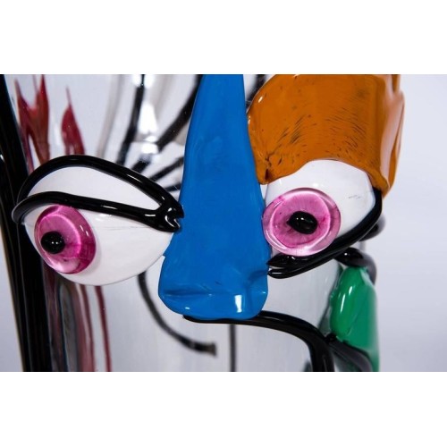Italian Vase in Murano Glass Multi-Color, Picasso Style Cenedese, circa 1970s