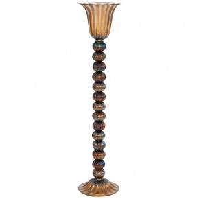 Italian Floor Lamp in Murano Glass pagliesco with iridescent 1980s *