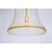 Italian Chandelier "Bell Jar" in Murano Glass Transparent and 24-Carat Gold