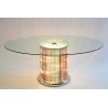 Italian Murano Dining Table with Lights in the Stem, circa from 1980s