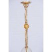 Italian Chandelier "Bell Jar" in Murano Glass Transparent and 24-Carat Gold