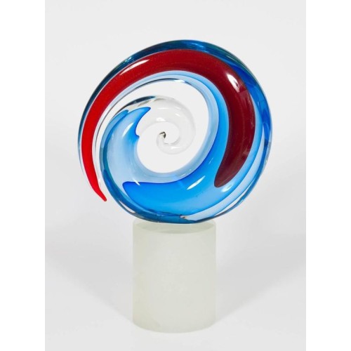 Italian Venetian Sculpture in Transparent Murano Glass by Romano Donà