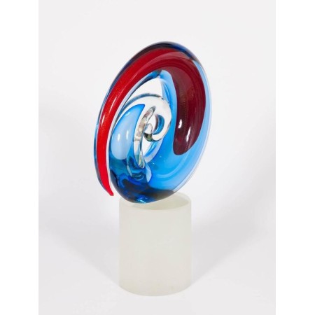 Italian Venetian Sculpture in Transparent Murano Glass by Romano Donà