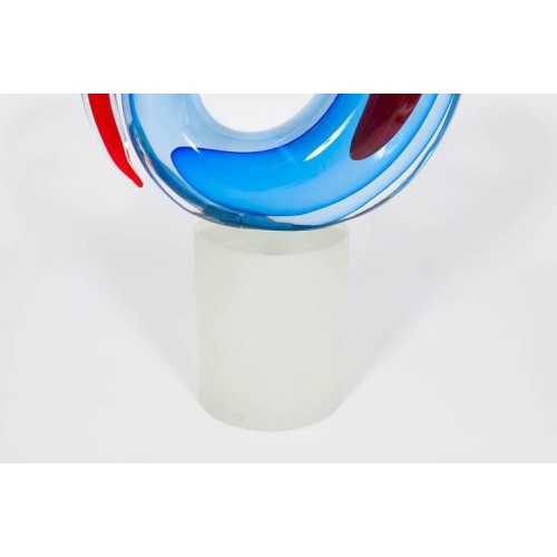 Italian Venetian Sculpture in Transparent Murano Glass by Romano Donà