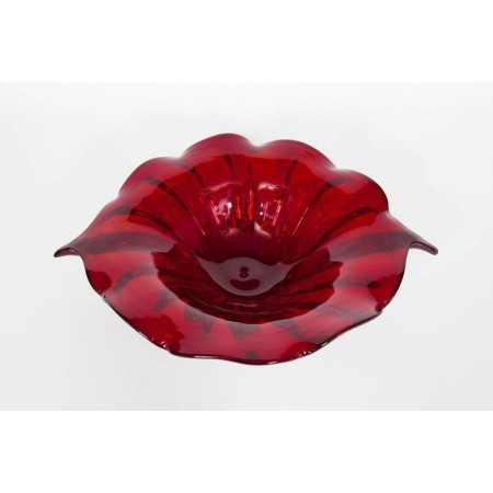 Italian Centrepiece in Murano Glass Red with 24-Karat Gold Bubbles