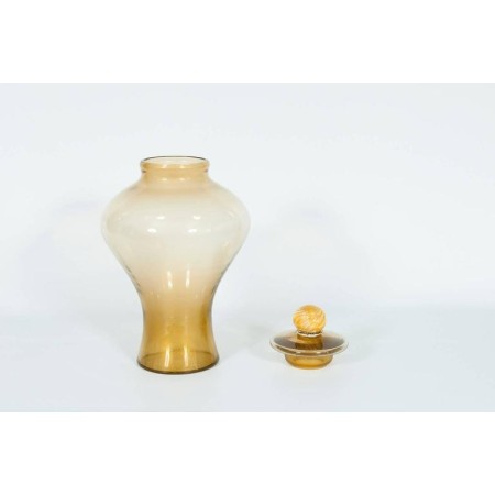 Pair of Italian Vases in Transparent Murano Glass and 24-Karat Gold