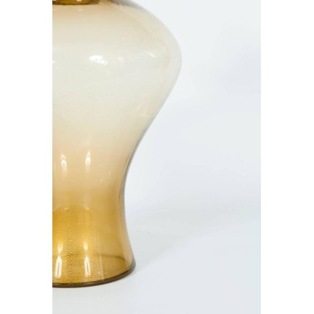 Pair of Italian Vases in Transparent Murano Glass and 24-Karat Gold