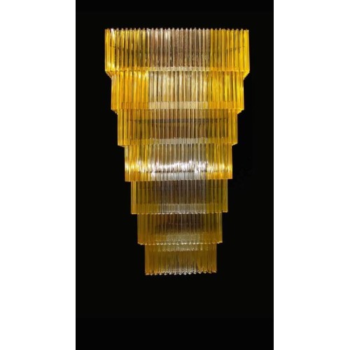 Italian Chandelier in Murano Glass with Triedro Elements, Venini, 1960s