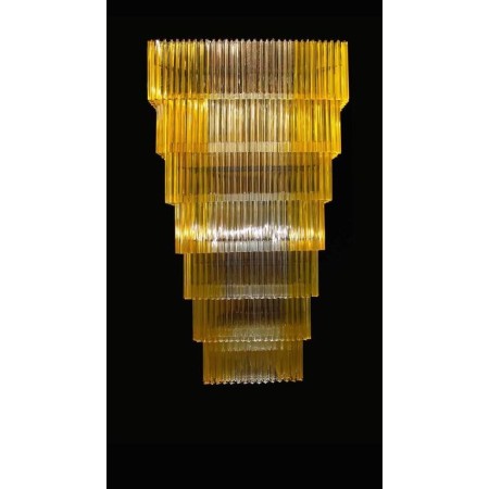 Italian Chandelier in Murano Glass with Triedro Elements, Venini, 1960s