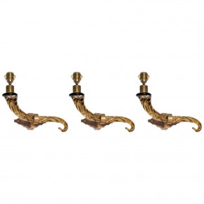 Five Italian sconces, with glass amber arm, circa 1950s