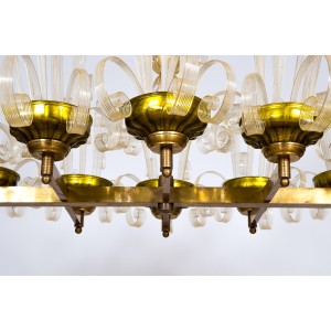 Italian Gold Fountain Chandelier in the style of Ercole Barovier, circa 1970s 2