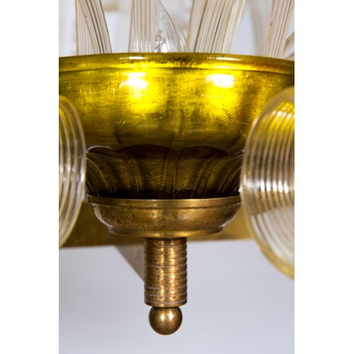 Italian Gold Fountain Chandelier in the style of Ercole Barovier, circa 1970s