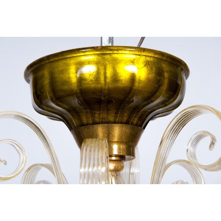 Italian Gold Fountain Chandelier in the style of Ercole Barovier, circa 1970s