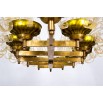 Italian Gold Fountain Chandelier in the style of Ercole Barovier, circa 1970s