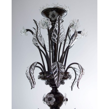Italian Black and Transparent Chandelier, circa 1990s