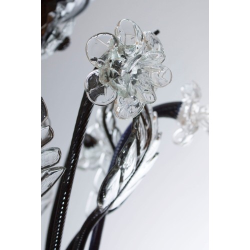 Italian Black and Transparent Chandelier, circa 1990s