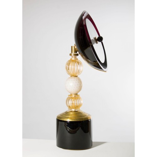 Pair of italian Table lamps in glass, circa 1950s