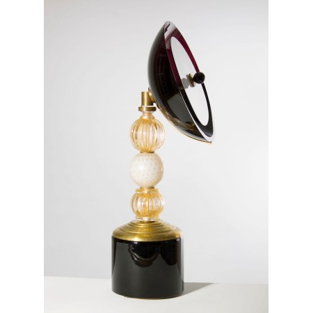 Pair of italian Table lamps in glass, circa 1950s