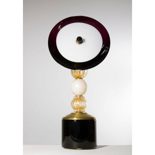 Pair of italian Table lamps in glass, circa 1950s