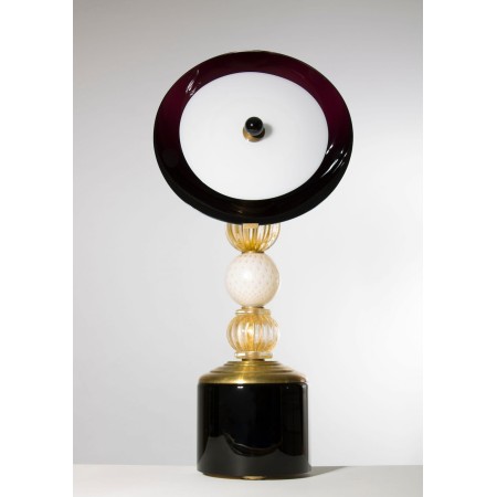 Pair of italian Table lamps in glass, circa 1950s