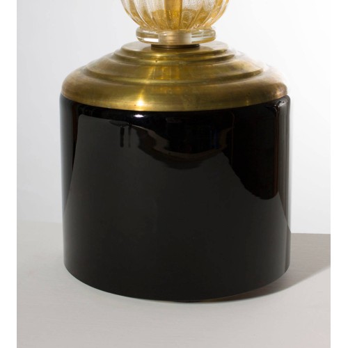 Pair of italian Table lamps in glass, circa 1950s