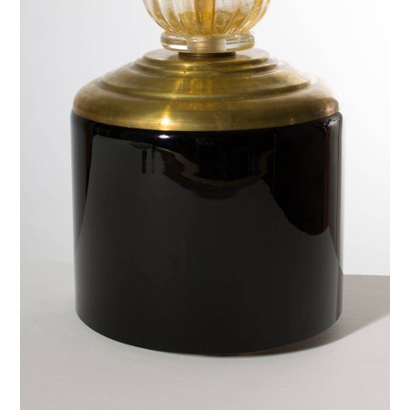 Pair of italian Table lamps in glass, circa 1950s